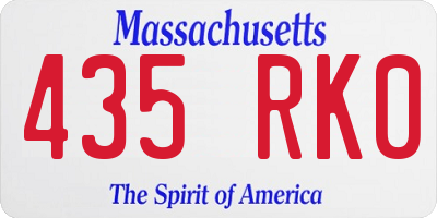 MA license plate 435RK0