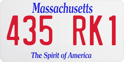 MA license plate 435RK1