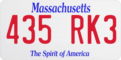 MA license plate 435RK3