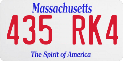 MA license plate 435RK4