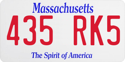 MA license plate 435RK5