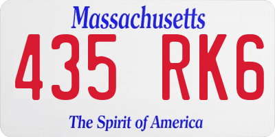 MA license plate 435RK6
