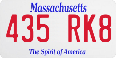 MA license plate 435RK8