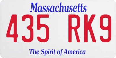 MA license plate 435RK9