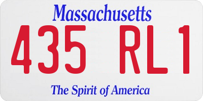 MA license plate 435RL1