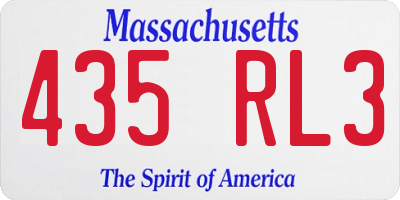 MA license plate 435RL3
