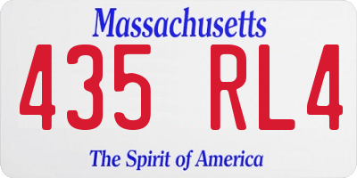 MA license plate 435RL4