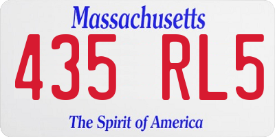 MA license plate 435RL5