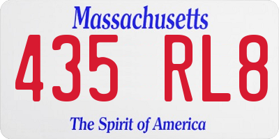 MA license plate 435RL8