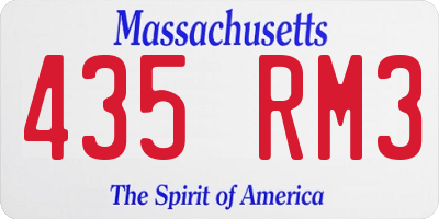 MA license plate 435RM3
