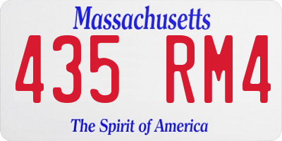 MA license plate 435RM4