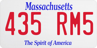 MA license plate 435RM5