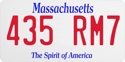 MA license plate 435RM7
