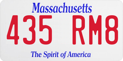 MA license plate 435RM8