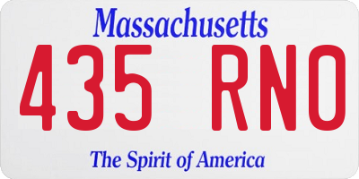 MA license plate 435RN0