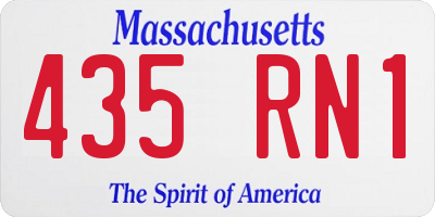 MA license plate 435RN1