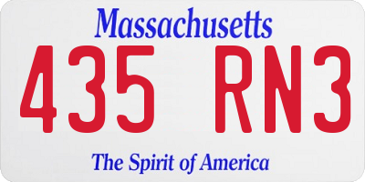 MA license plate 435RN3