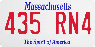 MA license plate 435RN4