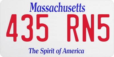 MA license plate 435RN5