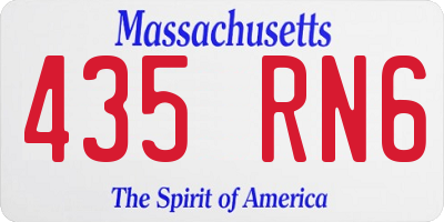 MA license plate 435RN6