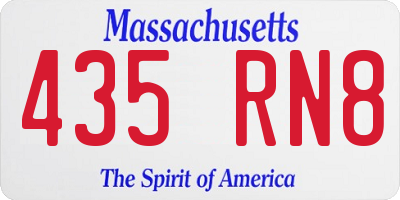 MA license plate 435RN8