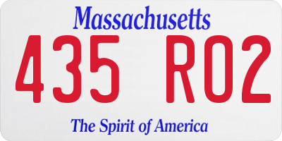 MA license plate 435RO2