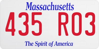 MA license plate 435RO3