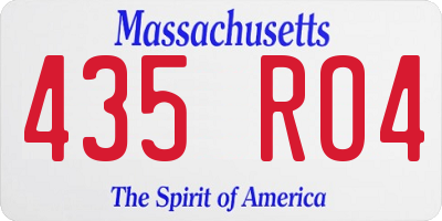 MA license plate 435RO4