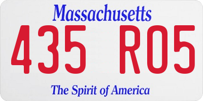 MA license plate 435RO5