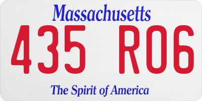 MA license plate 435RO6
