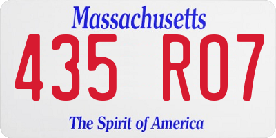 MA license plate 435RO7