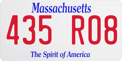 MA license plate 435RO8