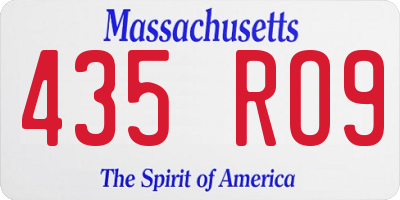 MA license plate 435RO9