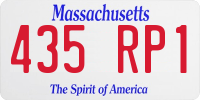 MA license plate 435RP1