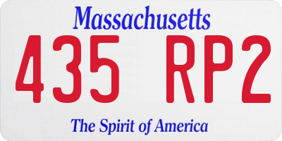 MA license plate 435RP2