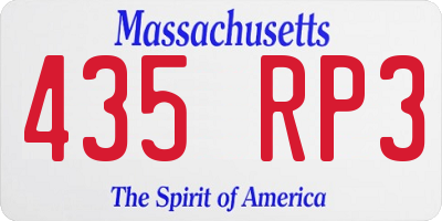 MA license plate 435RP3