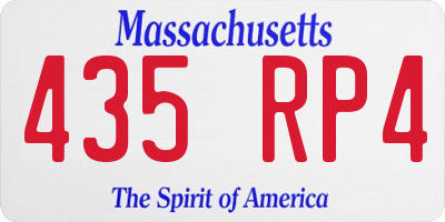 MA license plate 435RP4