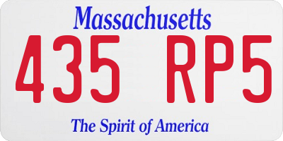 MA license plate 435RP5