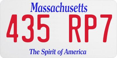 MA license plate 435RP7