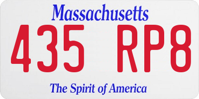 MA license plate 435RP8