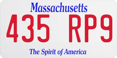 MA license plate 435RP9