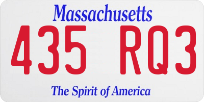 MA license plate 435RQ3