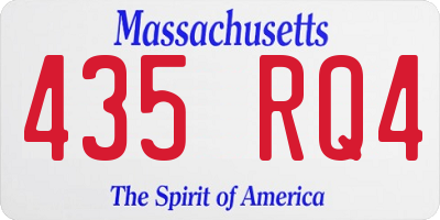 MA license plate 435RQ4