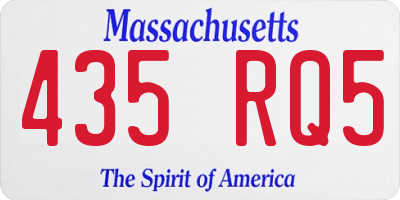 MA license plate 435RQ5