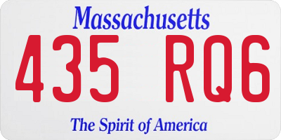 MA license plate 435RQ6