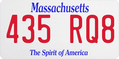 MA license plate 435RQ8