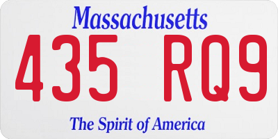 MA license plate 435RQ9