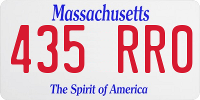 MA license plate 435RR0