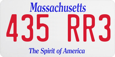 MA license plate 435RR3