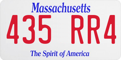 MA license plate 435RR4